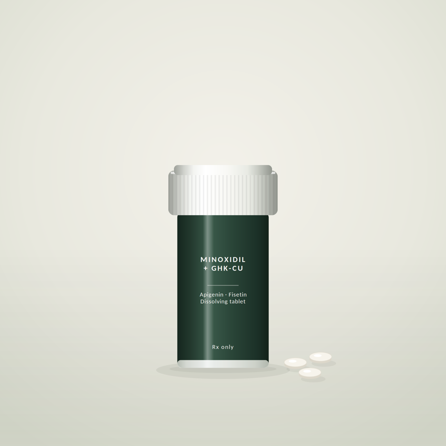 Minoxidil + GHK-Cu ODT — illustrative product render