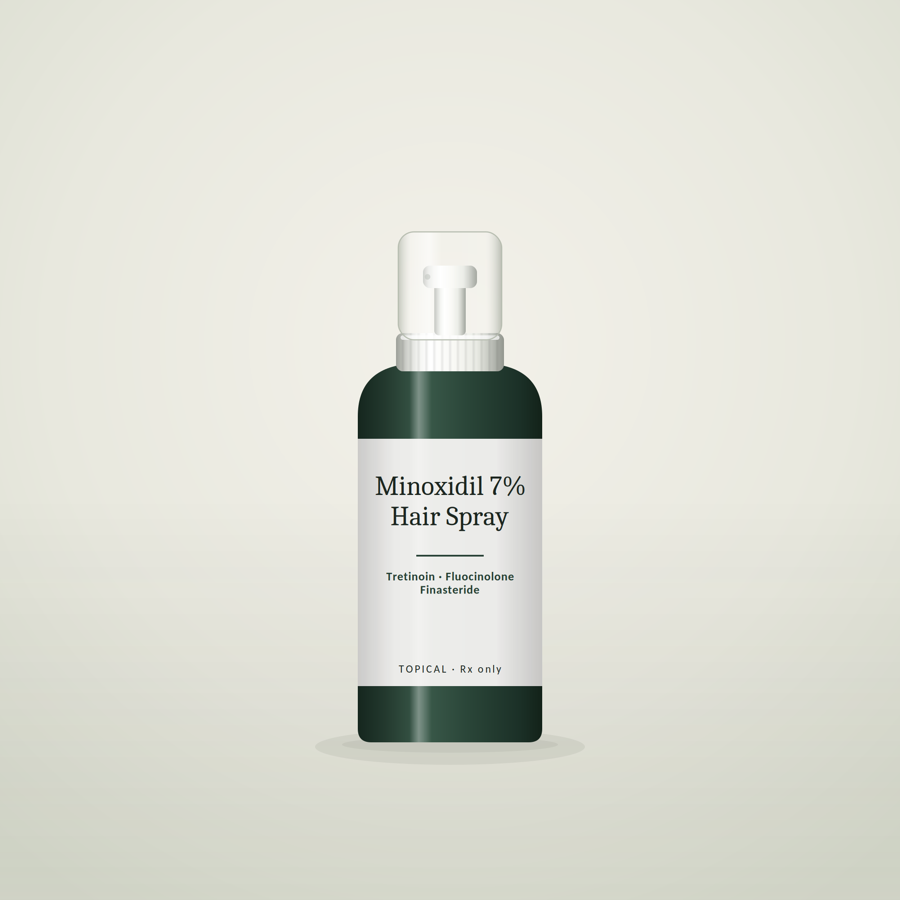 Minoxidil 7% + Finasteride Spray — illustrative product render